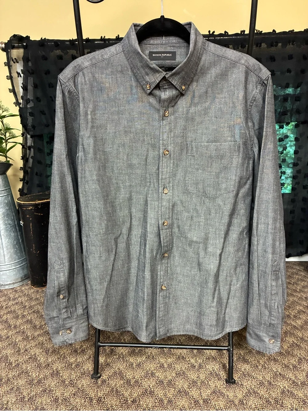 🤍 Banana Republic Wrinkle Resistant Untucked Fit Dress Shirt